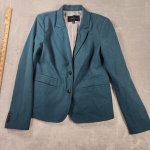 Women Banana Republic 2-button Lined Green Career blazer jacket, 2